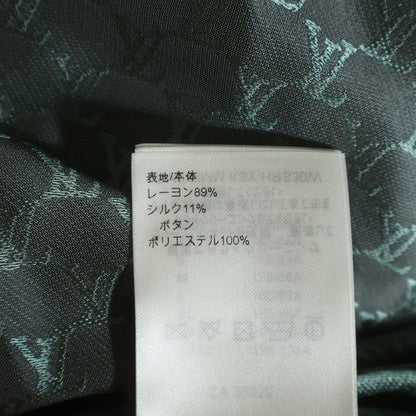 Louis Vuitton Jacquard Monogram Silk Blend Open Collar Shirt Short Sleeve Gray — view 7