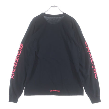 Chrome Hearts Vintage English Neck Logo Long Sleeve Tee Long T-Shirt Black Pink — view 2
