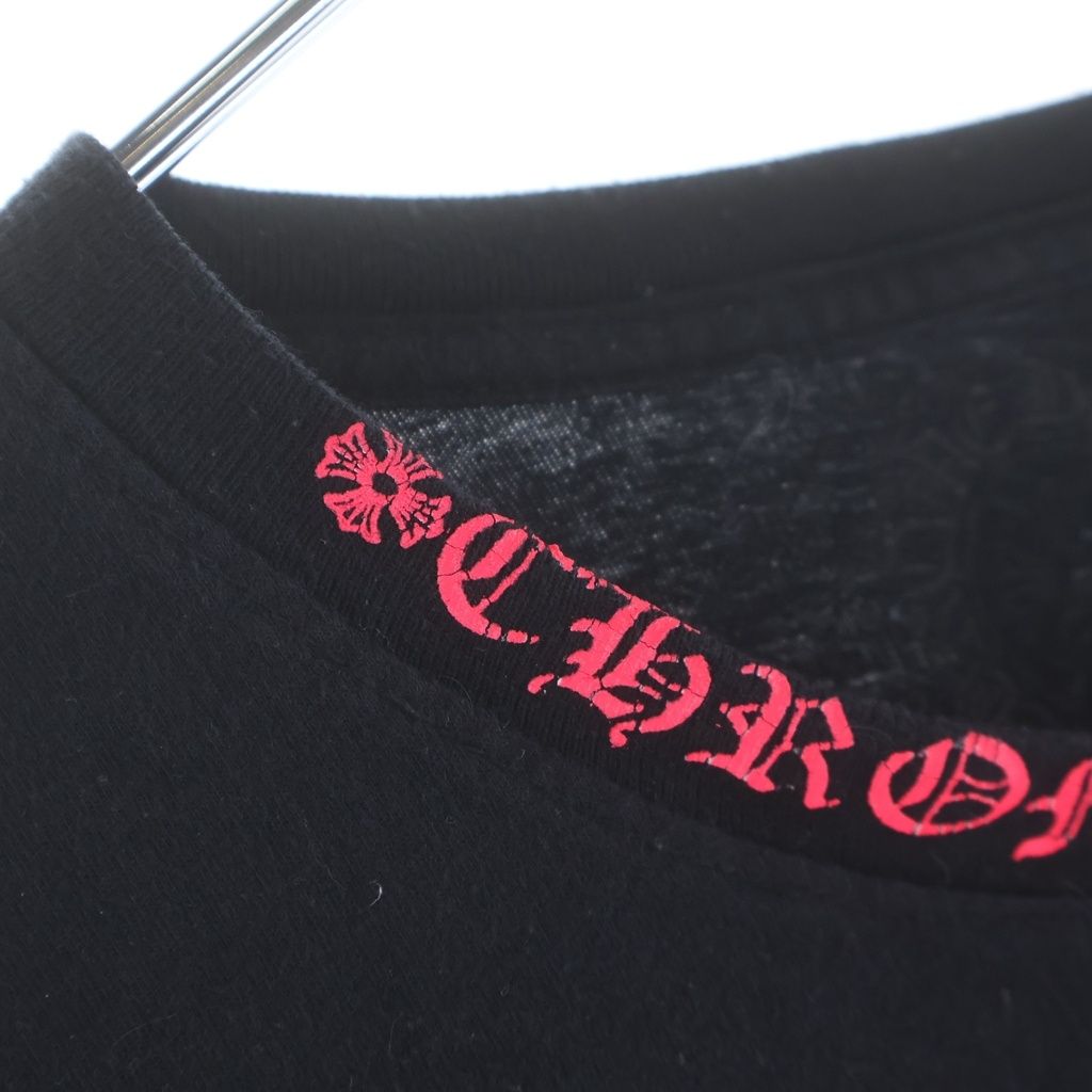 Chrome Hearts Vintage English Neck Logo Long Sleeve Tee Long T-Shirt Black Pink — view 6