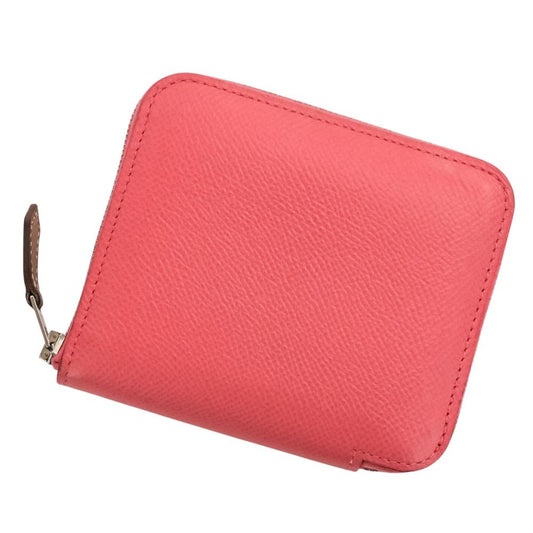Hermes Compact Silk in Leather Wallet Rose Azare Pink