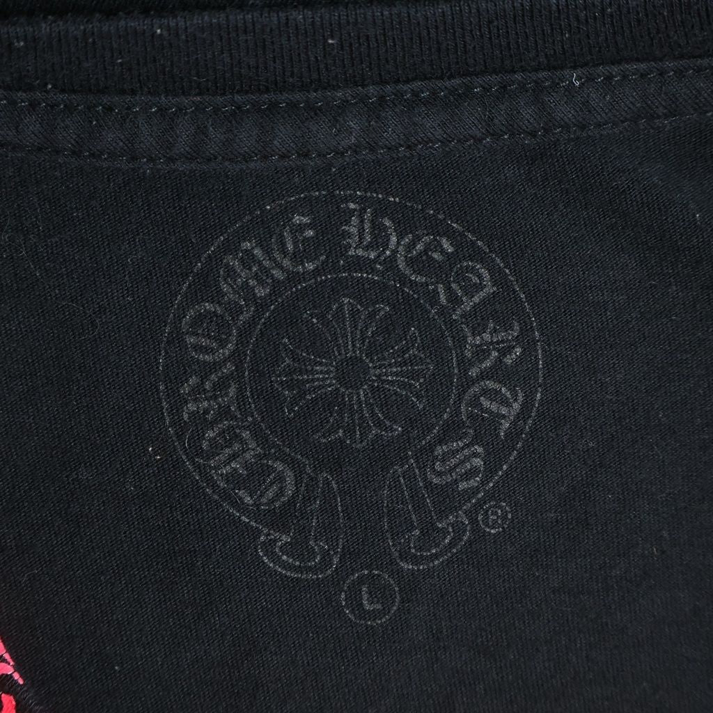 Chrome Hearts Vintage English Neck Logo Long Sleeve Tee Long T-Shirt Black Pink — view 7