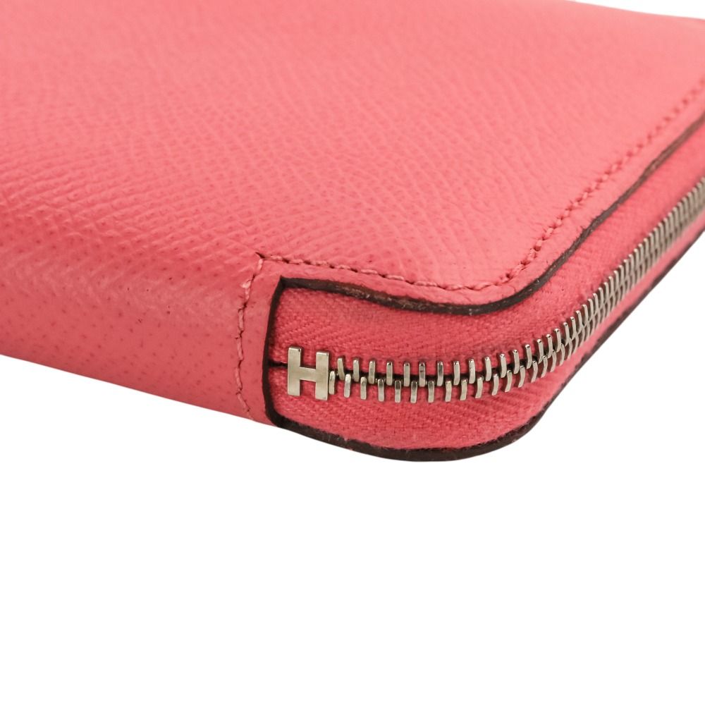 Hermes Compact Silk in Leather Wallet Rose Azare Pink — view 5