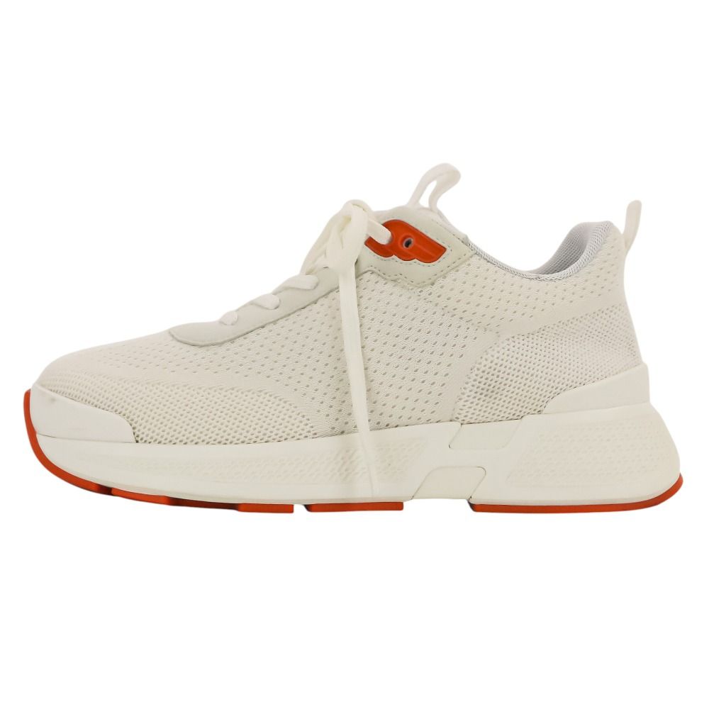 Hermes Sneakers 37.5 White Orange — view 3