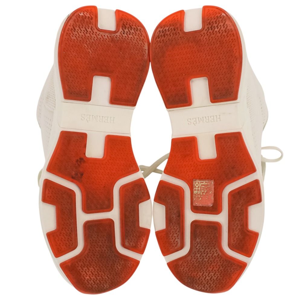 Hermes Sneakers 37.5 White Orange — view 6