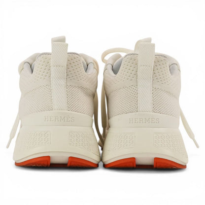Hermes Sneakers 37.5 White Orange — view 5
