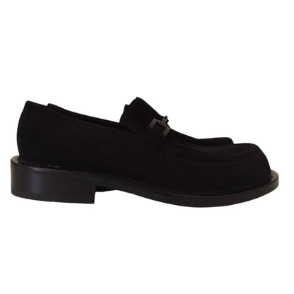 Gucci Horsebit Suede Leather Loafers Shoes Black — view 4
