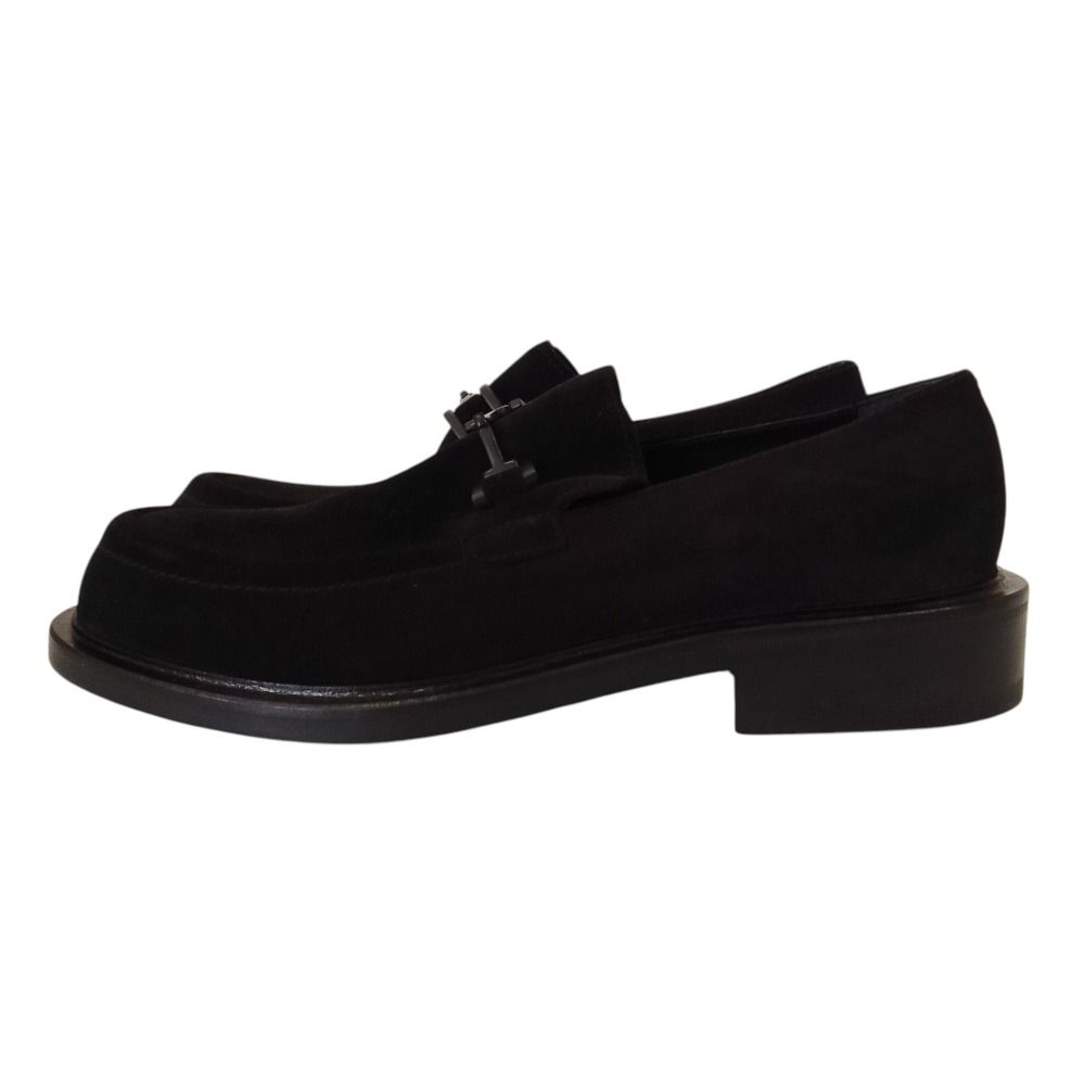 Gucci Horsebit Suede Leather Loafers Shoes Black — view 3