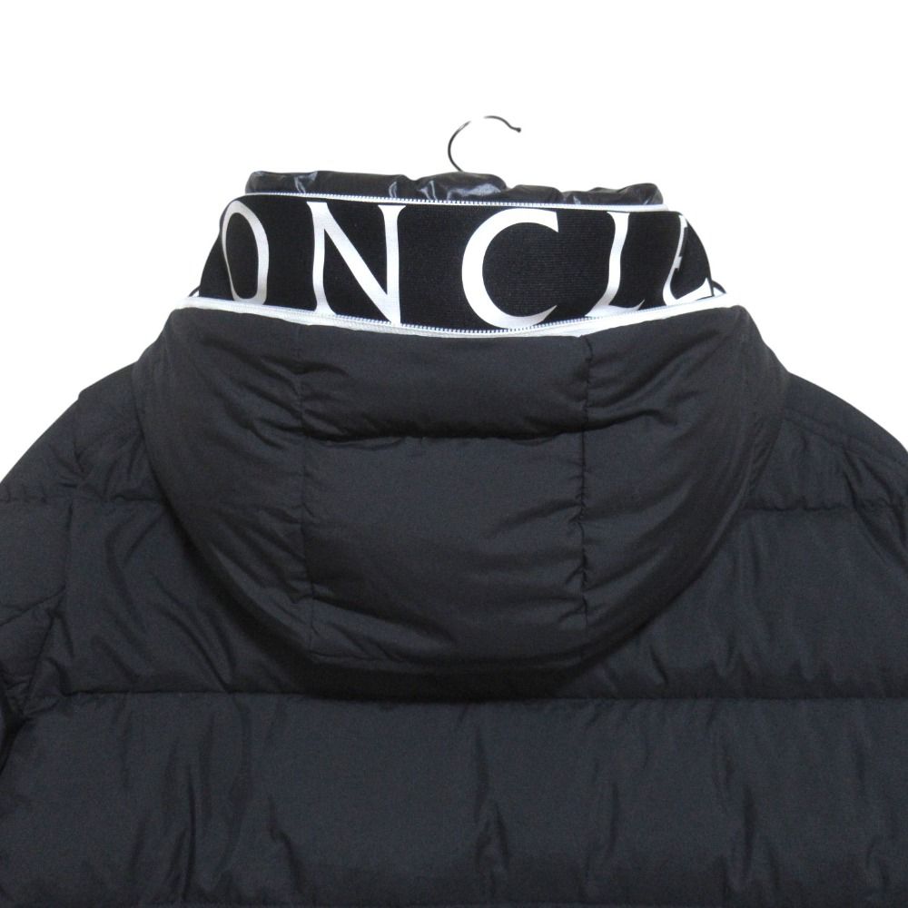 Moncler Cardere Logo Print Hooded Nylon Down Jacket 3 Black — view 4