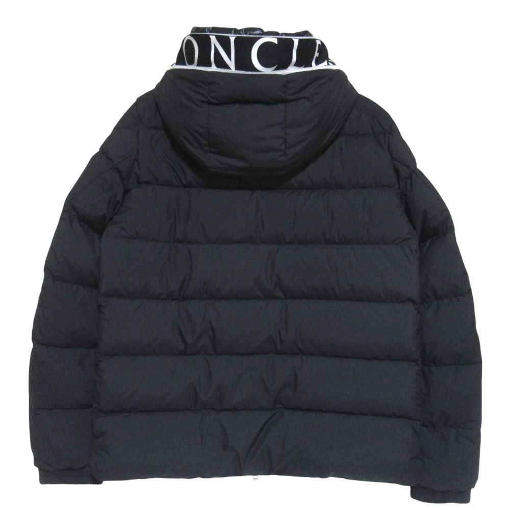 Moncler Cardere Logo Print Hooded Nylon Down Jacket 3 Black — view 2