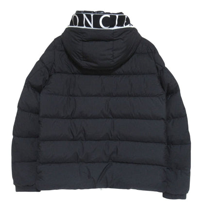 Moncler Cardere Logo Print Hooded Nylon Down Jacket 3 Black — view 2