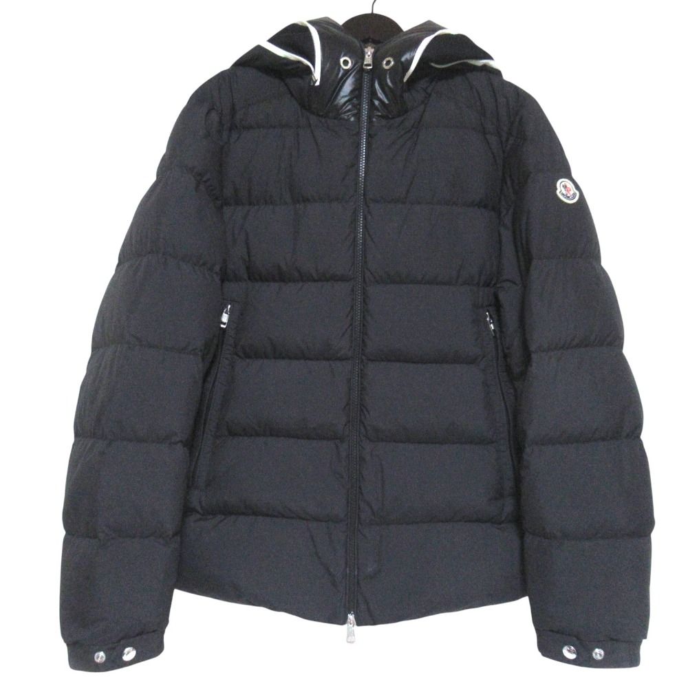 Moncler Cardere Logo Print Hooded Nylon Down Jacket 3 Black