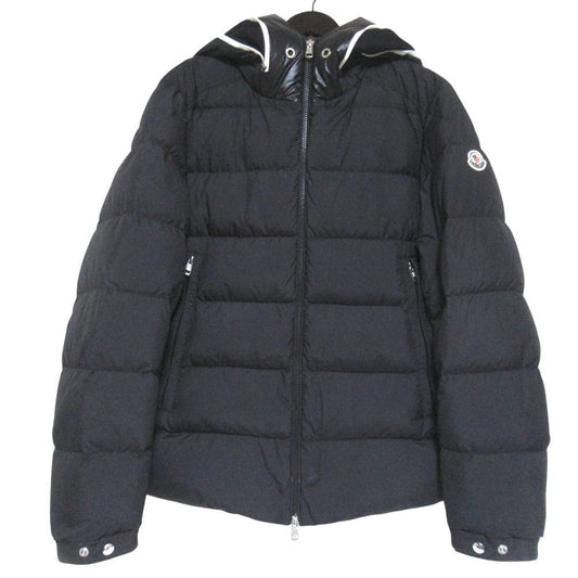 Moncler Cardere Logo Print Hooded Nylon Down Jacket 3 Black