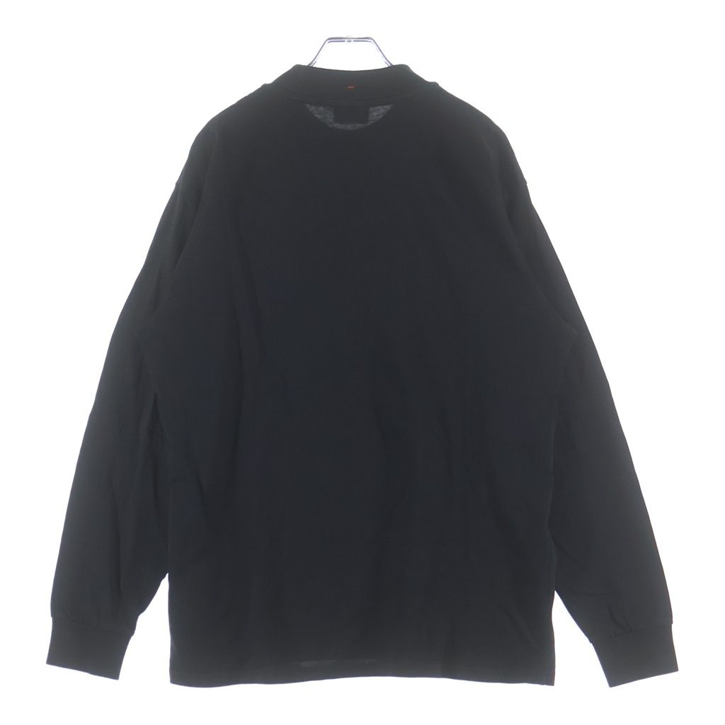 Moncler T-Shirt Manica Lunga Front Print Crew Neck Long Sleeve Top Black — view 2