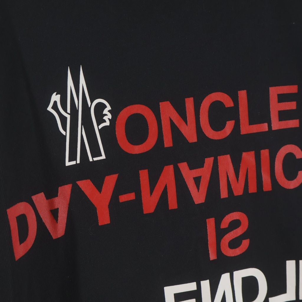 Moncler T-Shirt Manica Lunga Front Print Crew Neck Long Sleeve Top Black — view 6