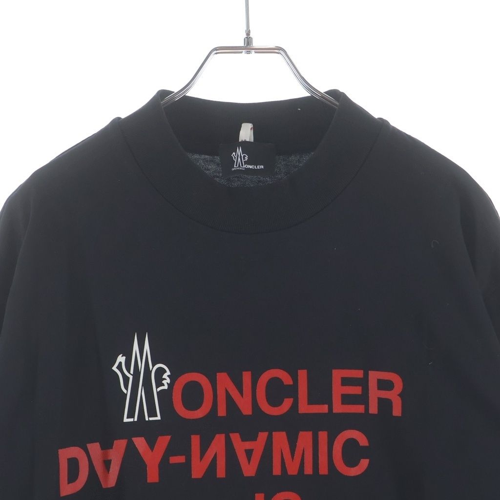 Moncler T-Shirt Manica Lunga Front Print Crew Neck Long Sleeve Top Black — view 3