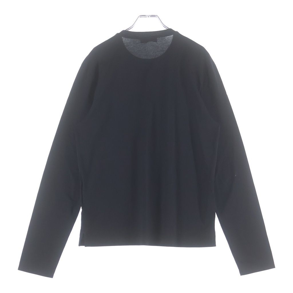 Prada Triangle Logo Embroidery Long T-Shirt Black Cotton — view 2