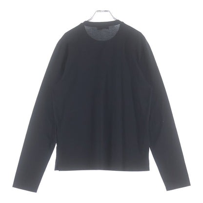Prada Triangle Logo Embroidery Long T-Shirt Black Cotton — view 2