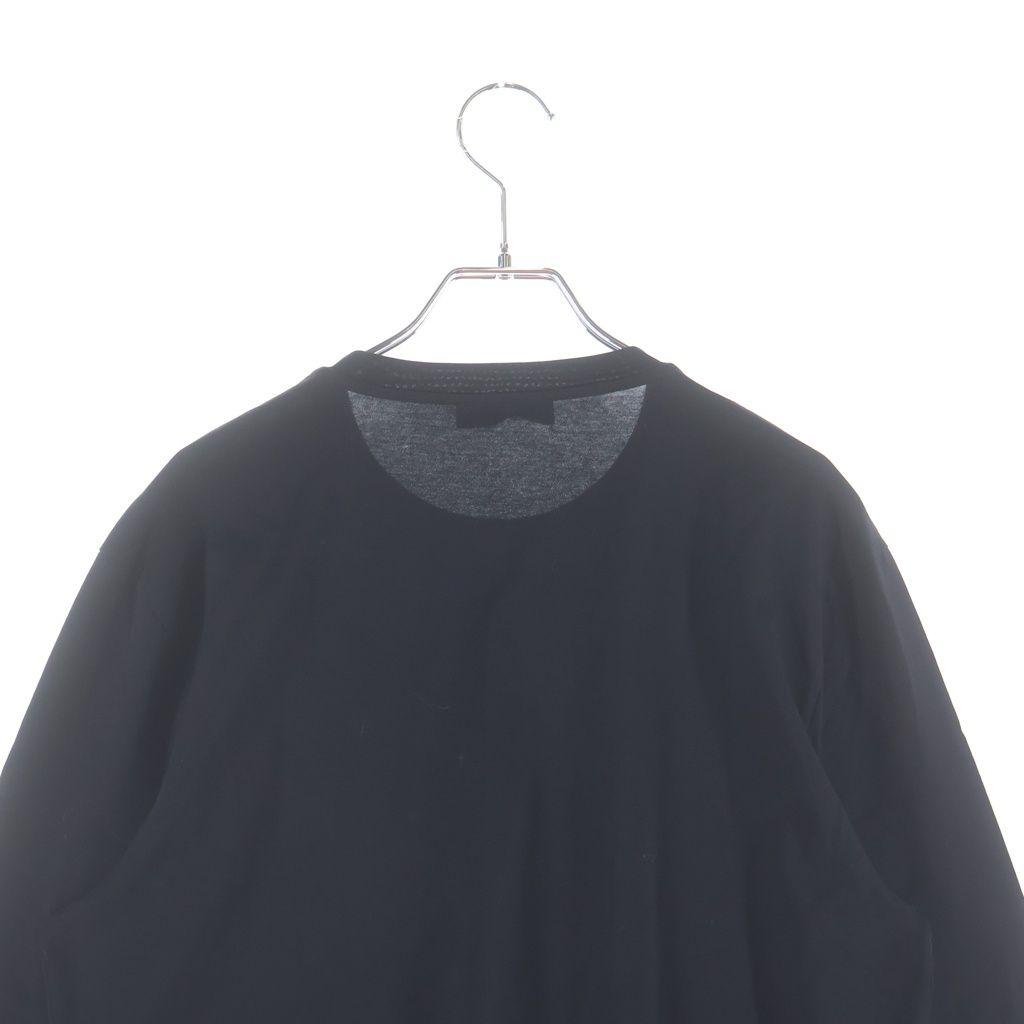 Prada Triangle Logo Embroidery Long T-Shirt Black Cotton — view 4