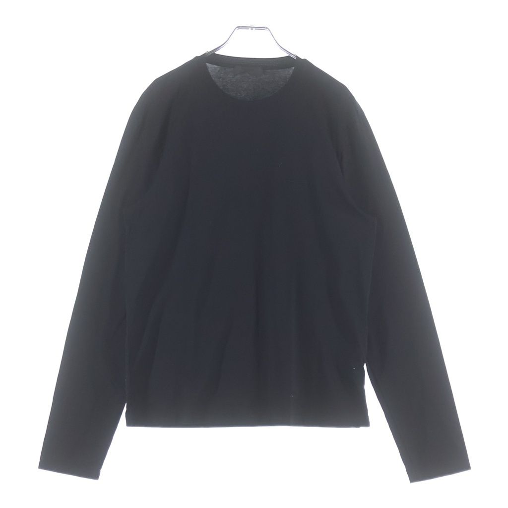 Prada Triangle Logo Embroidery Long T-Shirt Black Cotton