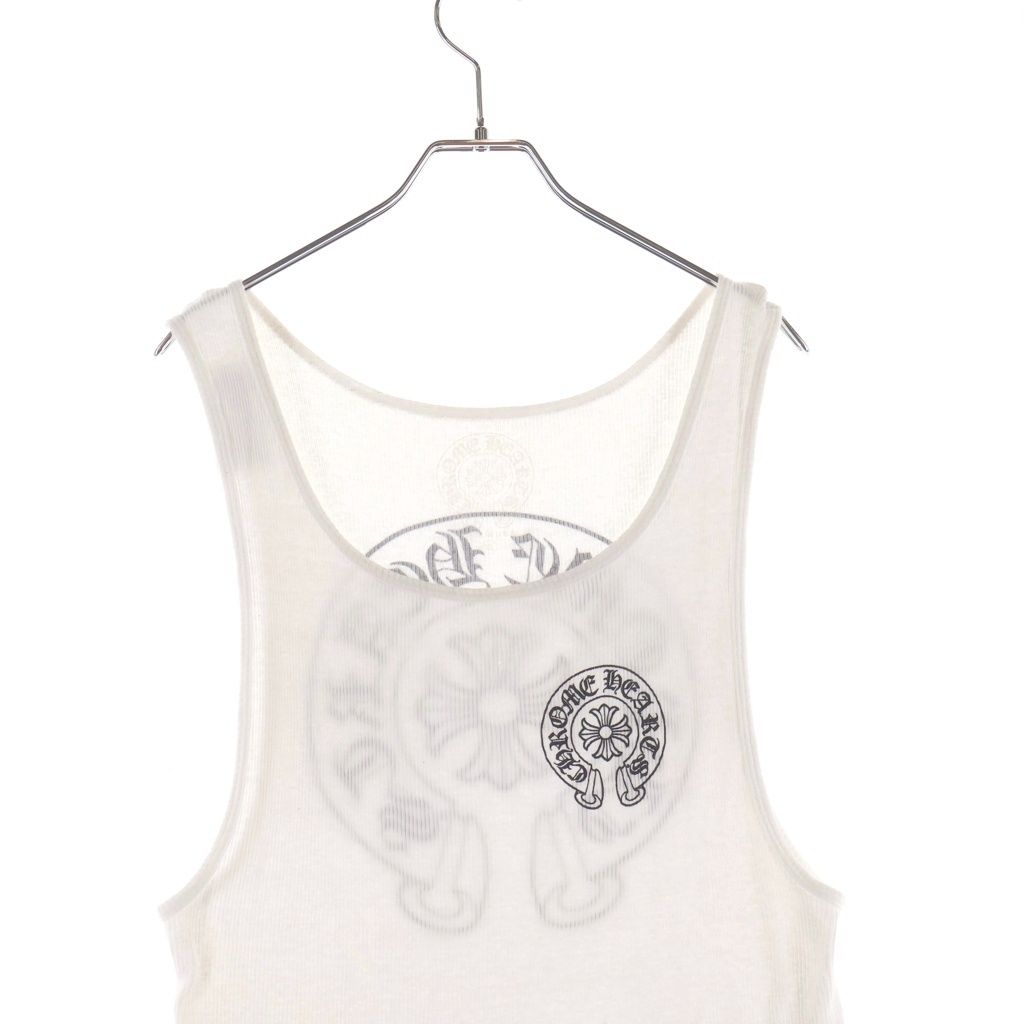 Chrome Hearts CH Pls CS Plus Back Horse Shoe Print Tank Top White — view 3