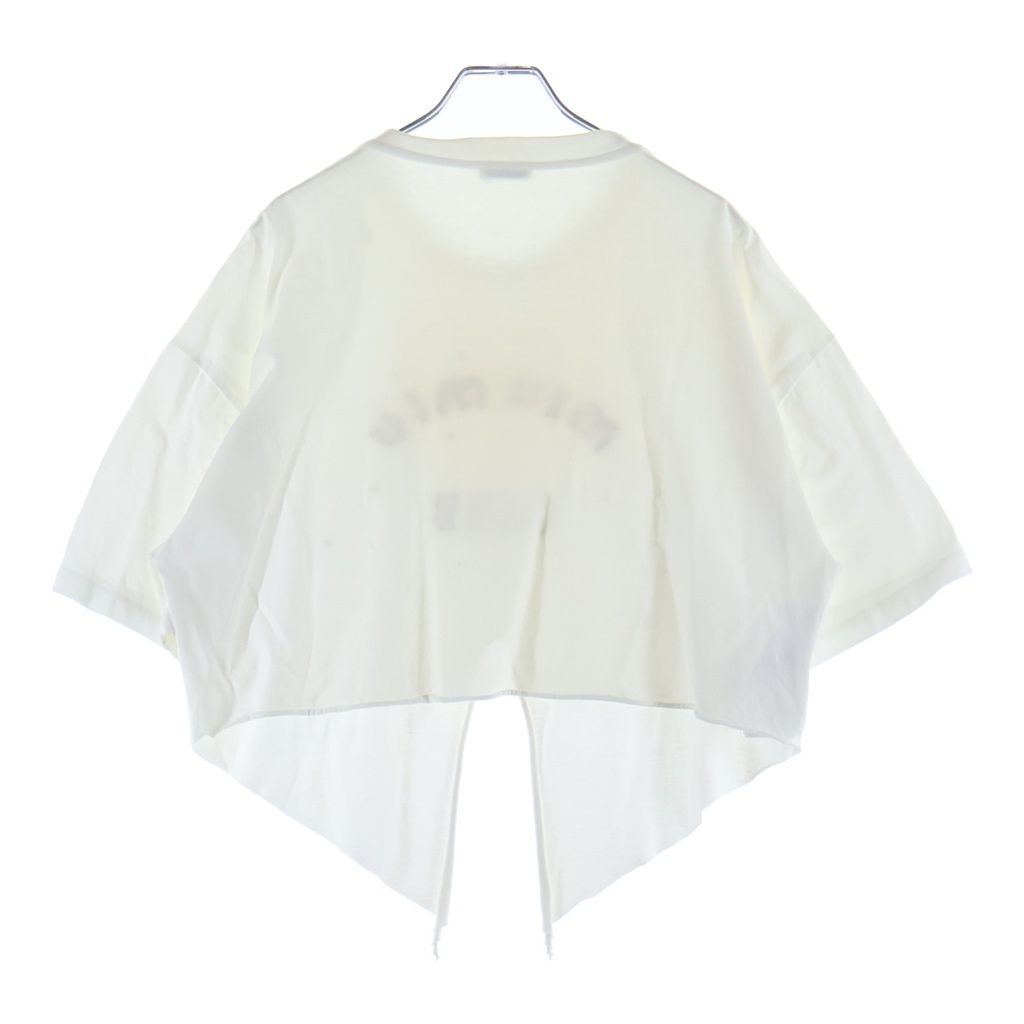 Miu Miu Rhinestone Decoration Cropped T-Shirt White — view 2