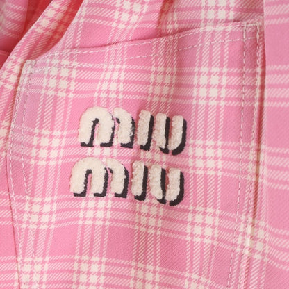 Miu Miu Checkered Short Skirt Pink — view 5