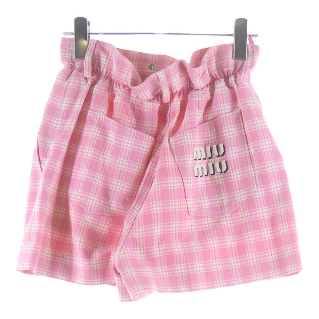 Miu Miu Checkered Short Skirt Pink — view 2