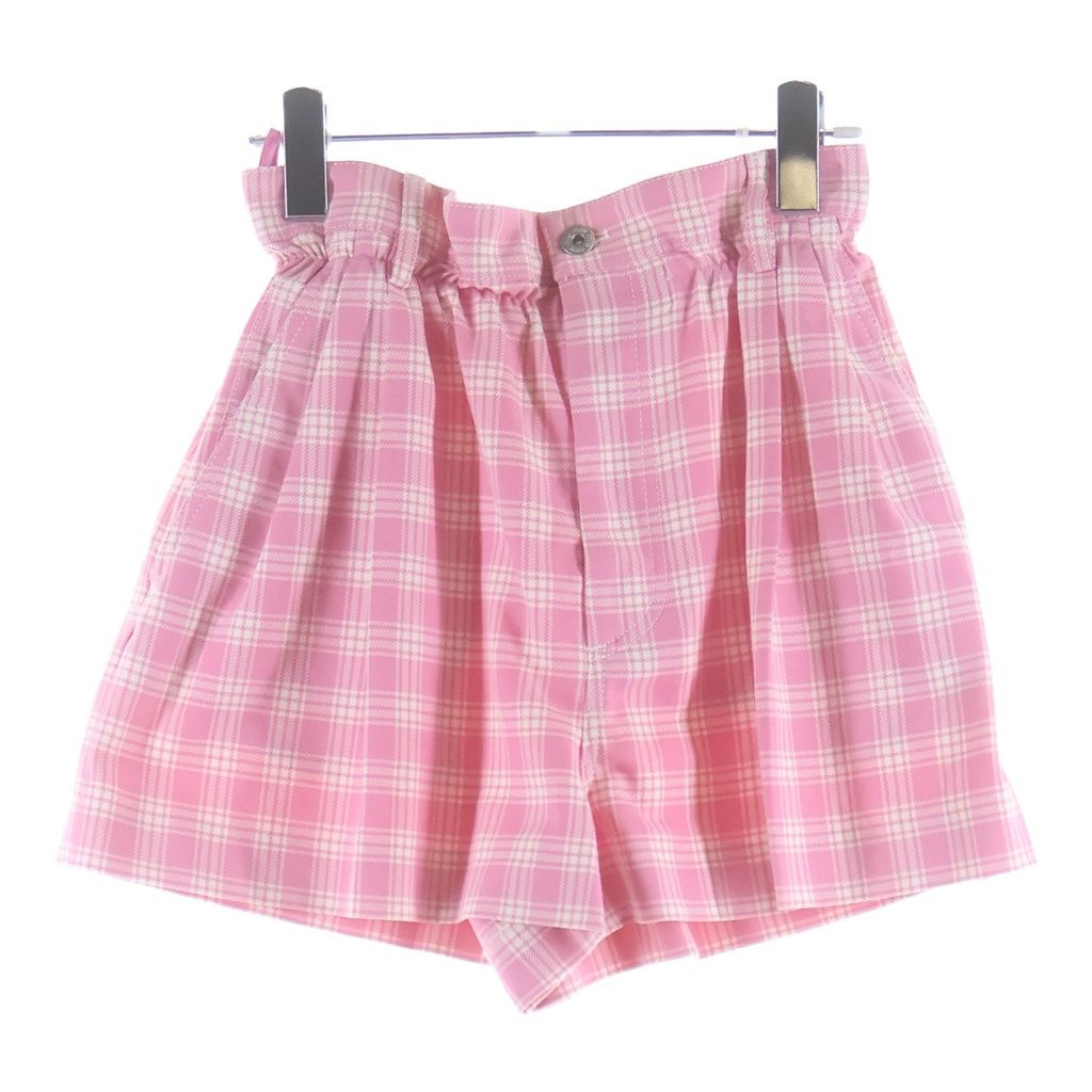 Miu Miu Checkered Short Skirt Pink