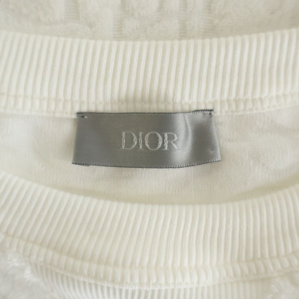 Dior Oak All Over Pattern Pile Jacquard Short Sleeve T-Shirt White — view 7