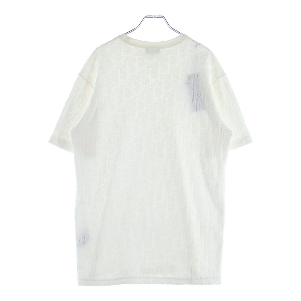 Dior Oak All Over Pattern Pile Jacquard Short Sleeve T-Shirt White — view 2