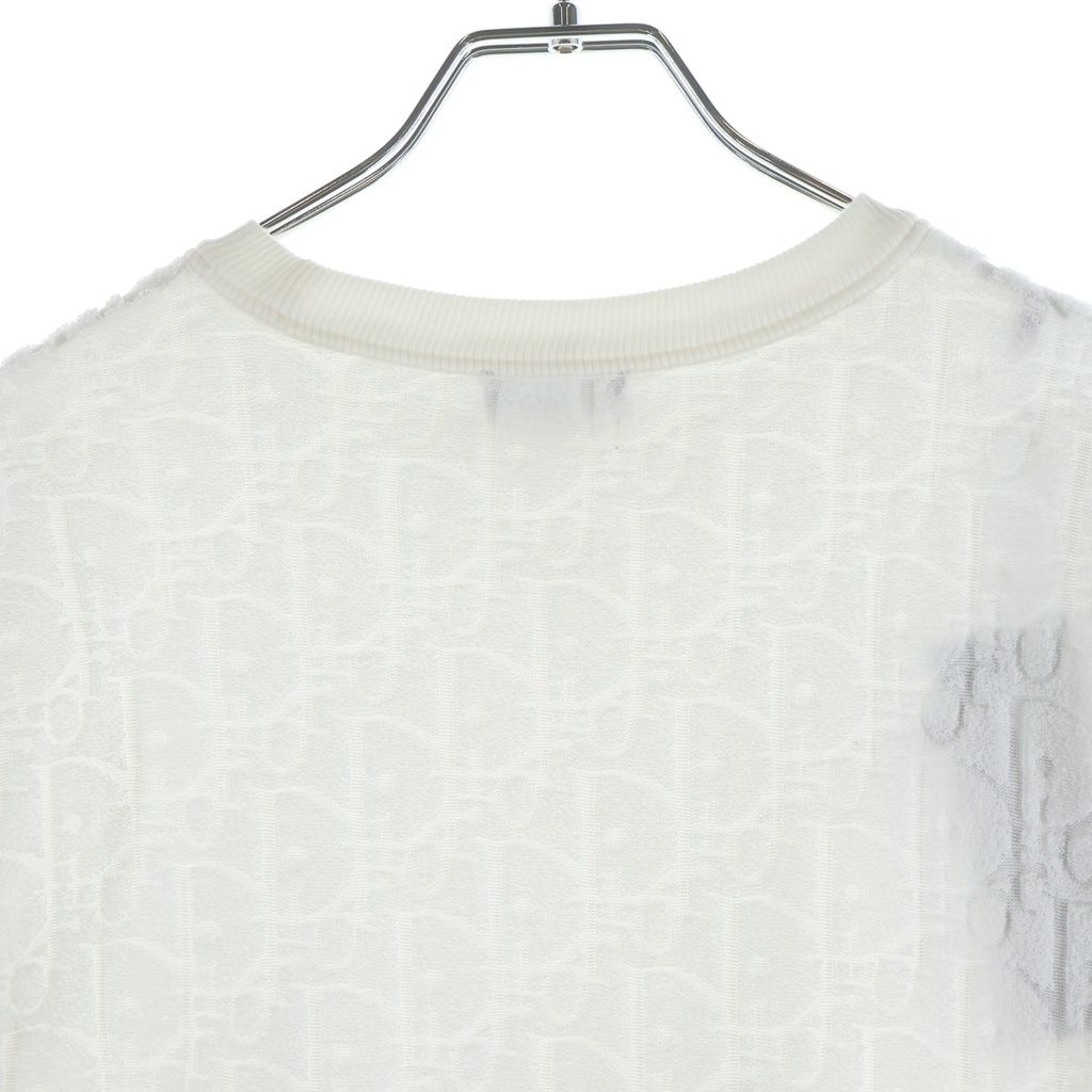 Dior Oak All Over Pattern Pile Jacquard Short Sleeve T-Shirt White — view 4