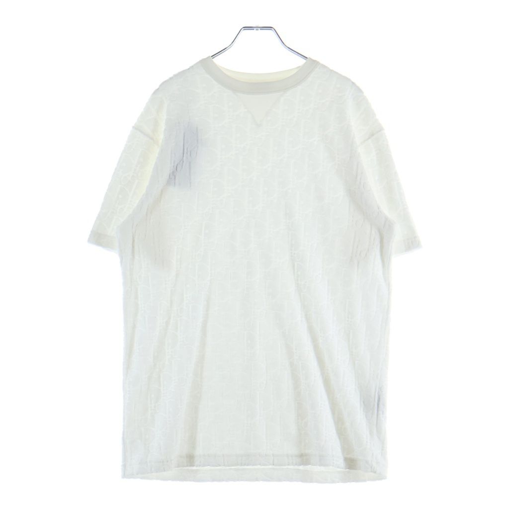 Dior Oak All Over Pattern Pile Jacquard Short Sleeve T-Shirt White
