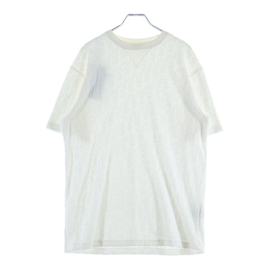 Dior Oak All Over Pattern Pile Jacquard Short Sleeve T-Shirt White