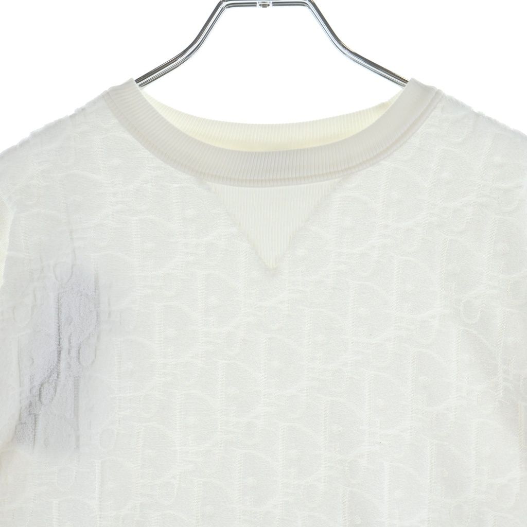 Dior Oak All Over Pattern Pile Jacquard Short Sleeve T-Shirt White — view 3