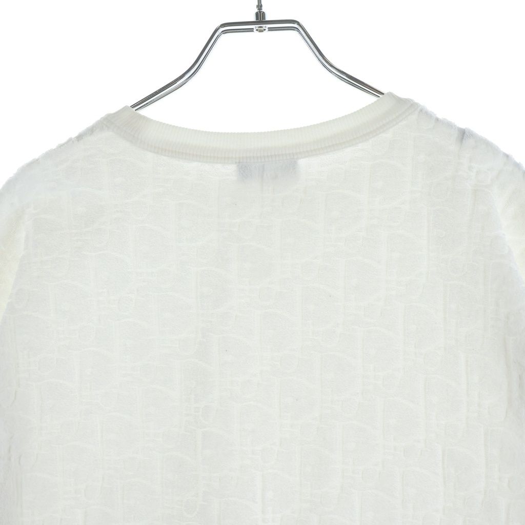 Dior Oak All Over Pattern Pile Jacquard Short Sleeve T-Shirt White — view 4