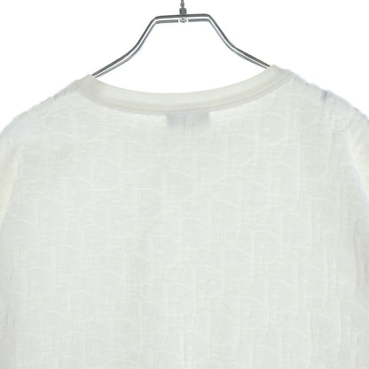 Dior Oak All Over Pattern Pile Jacquard Short Sleeve T-Shirt White — view 4
