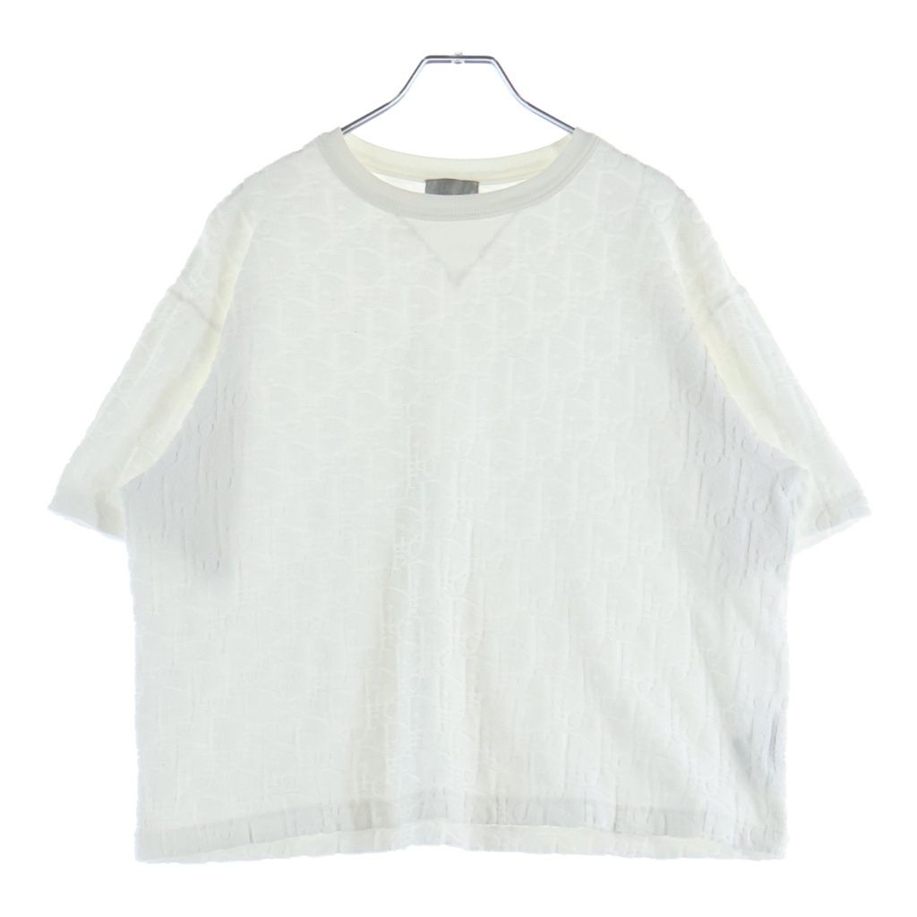 Dior Oak All Over Pattern Pile Jacquard Short Sleeve T-Shirt White