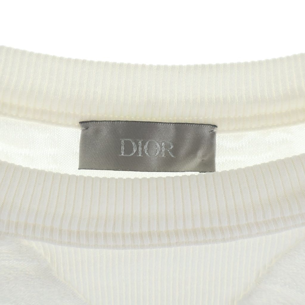Dior Oak All Over Pattern Pile Jacquard Short Sleeve T-Shirt White — view 7