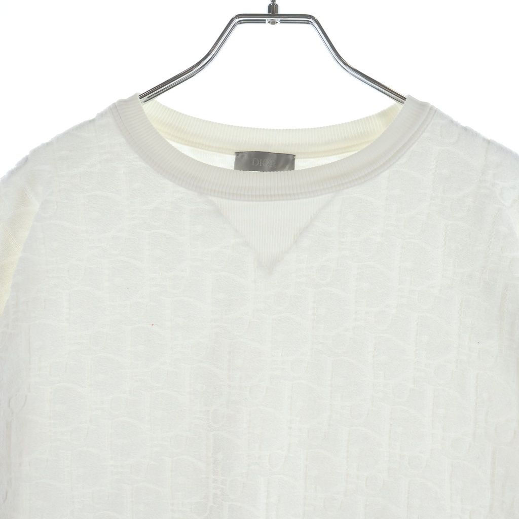 Dior Oak All Over Pattern Pile Jacquard Short Sleeve T-Shirt White — view 3