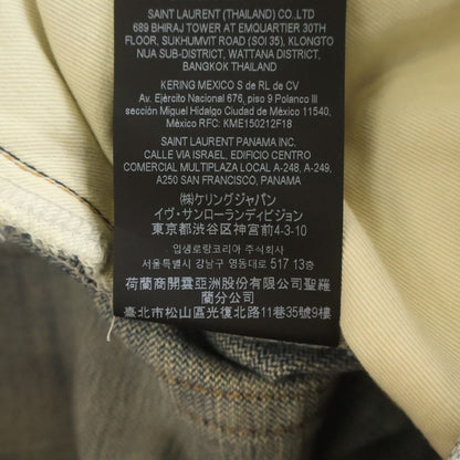 Saint Laurent Paris Aging Processing Multi Pocket Zip Up Denim Pants Indigo — view 8