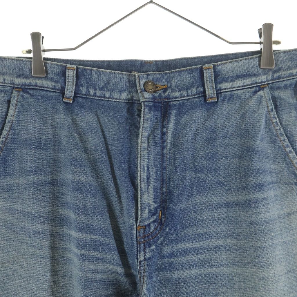 Saint Laurent Paris Aging Processing Multi Pocket Zip Up Denim Pants Indigo — view 3