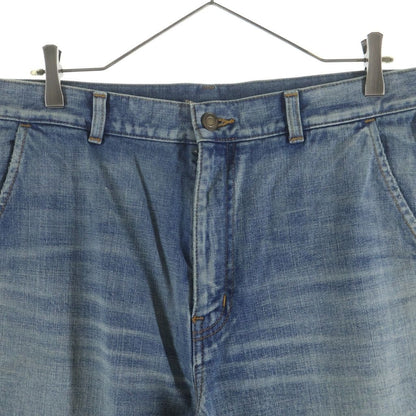 Saint Laurent Paris Aging Processing Multi Pocket Zip Up Denim Pants Indigo — view 3