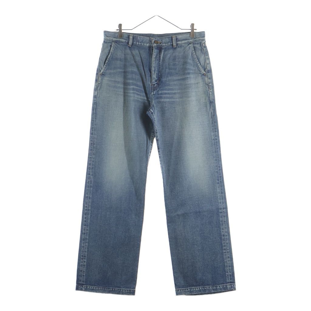 Saint Laurent Paris Aging Processing Multi Pocket Zip Up Denim Pants Indigo