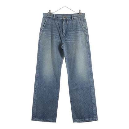 Saint Laurent Paris Aging Processing Multi Pocket Zip Up Denim Pants Indigo