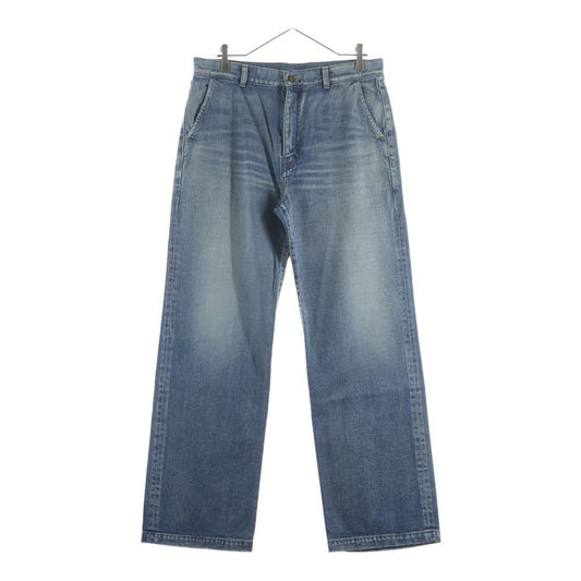 Saint Laurent Paris Aging Processing Multi Pocket Zip Up Denim Pants Indigo