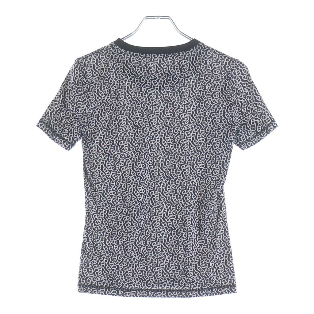 Hermes Naoussa Chaine D'ancre Allover Print Short Sleeve T-Shirt Navy — view 2