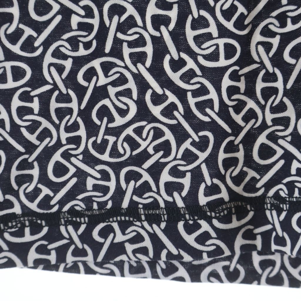 Hermes Naoussa Chaine D'ancre Allover Print Short Sleeve T-Shirt Navy — view 6