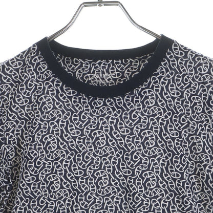 Hermes Naoussa Chaine D'ancre Allover Print Short Sleeve T-Shirt Navy — view 3