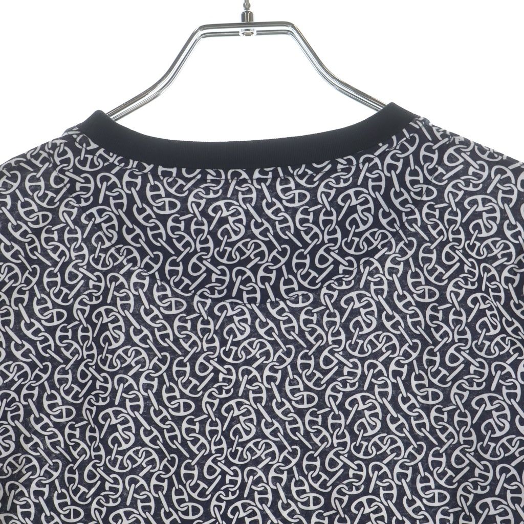 Hermes Naoussa Chaine D'ancre Allover Print Short Sleeve T-Shirt Navy — view 4