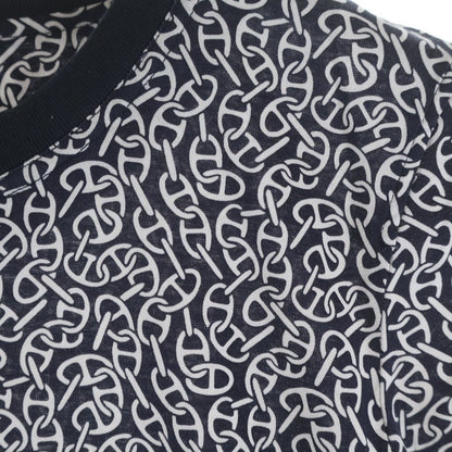 Hermes Naoussa Chaine D'ancre Allover Print Short Sleeve T-Shirt Navy — view 5